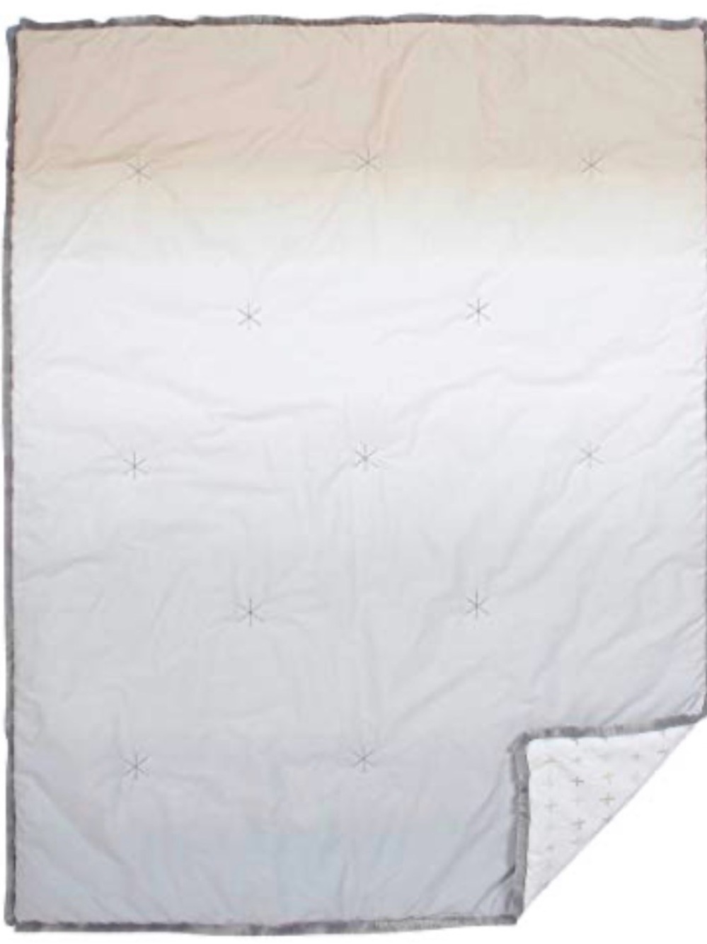 Soft Ombre Crib Quilted Comforter - White/Cream